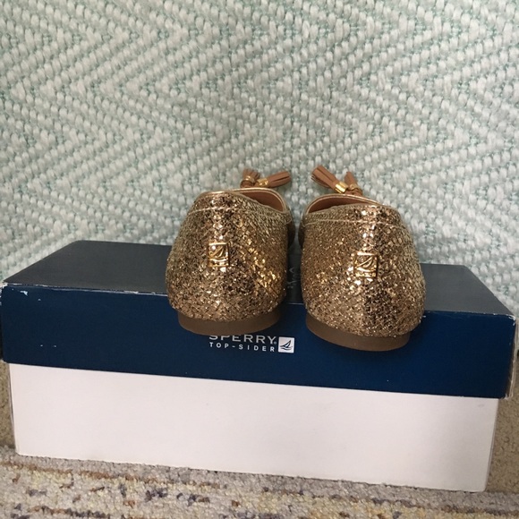 SOLD ☀️ Sperry Gold Glitter Ballet flats - Picture 6 of 8